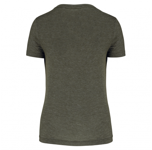 dark khaki heather Camiseta deporte triblend mujer