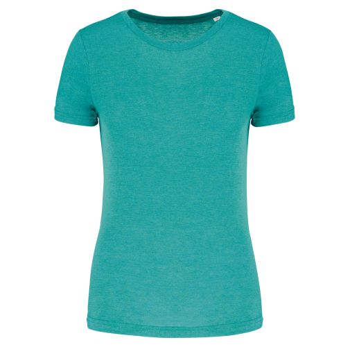 turquoise blue heather Camiseta deporte triblend mujer