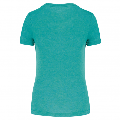 turquoise blue heather Camiseta deporte triblend mujer