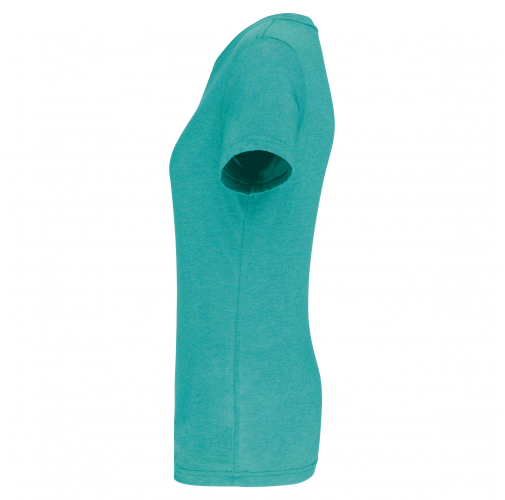 turquoise blue heather Camiseta deporte triblend mujer