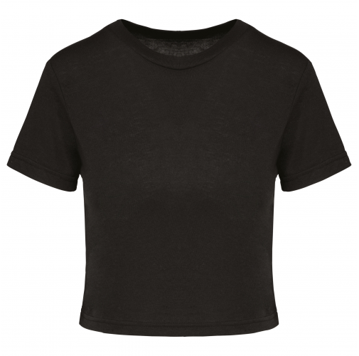 black Crop top triblend mujer<br/>