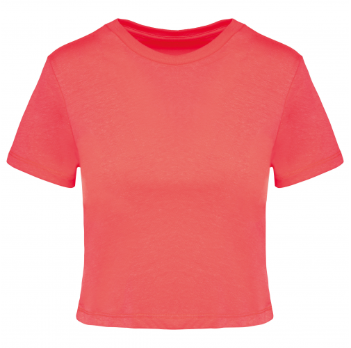 coral Crop top triblend mujer<br/>