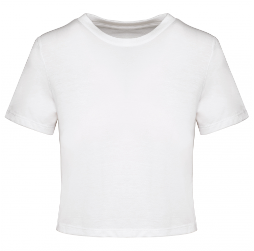 white Crop top triblend mujer<br/>