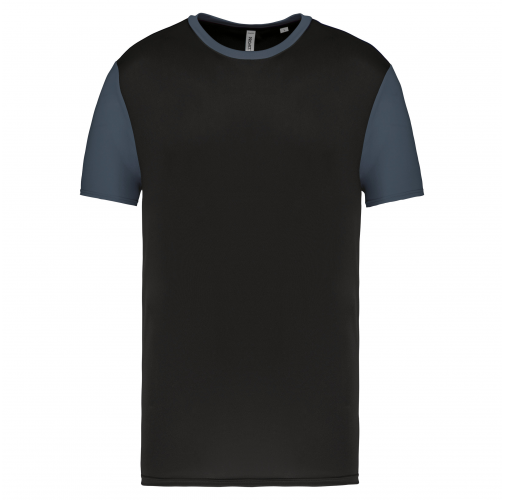 black / sporty grey Camiseta manga corta bicolor adulto