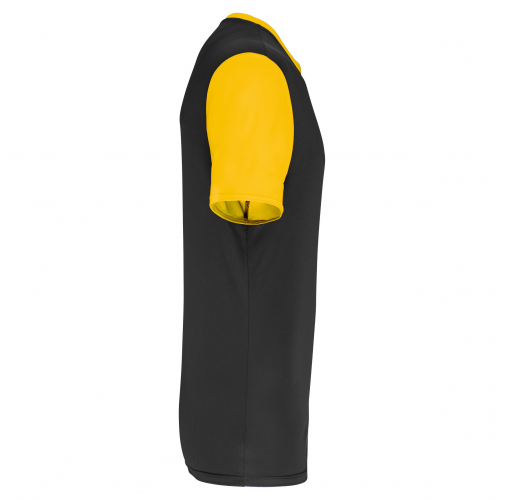 black / sporty yellow Camiseta manga corta bicolor adulto