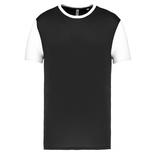 black / white Camiseta manga corta bicolor adulto