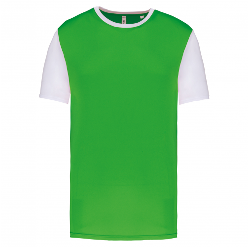 green / white Camiseta manga corta bicolor adulto