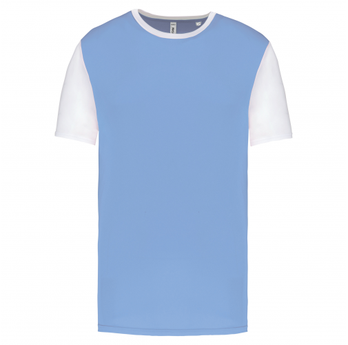 sky blue / white Camiseta manga corta bicolor adulto