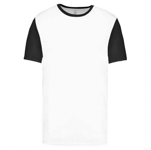 white / black Camiseta manga corta bicolor adulto