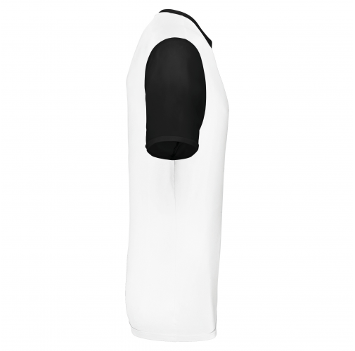 white / black Camiseta manga corta bicolor adulto