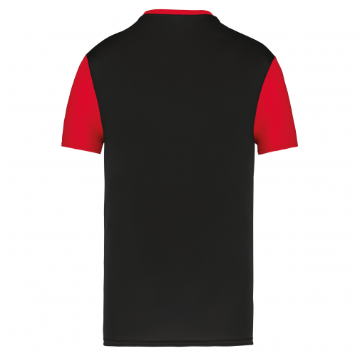 black / sporty red Camiseta manga corta bicolor niños