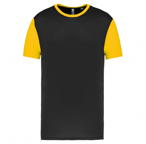 black / sporty yellow Camiseta manga corta bicolor niños