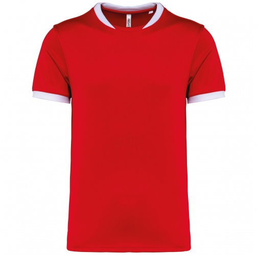 sporty red Camiseta rugby manga corta unisex