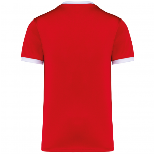 sporty red Camiseta rugby manga corta unisex