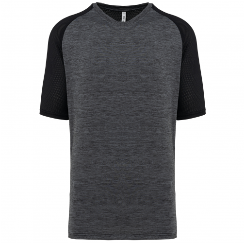 black / marl dark grey Camiseta pádel bicolor mangas raglán hombre