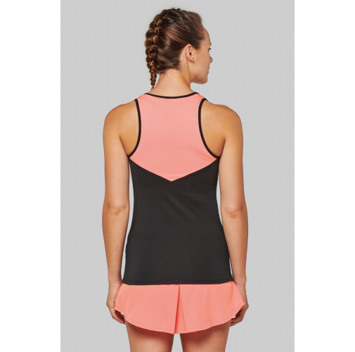 Camiseta pádel sin mangas bicolor mujer