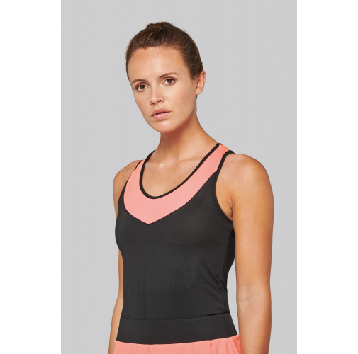 Camiseta pádel sin mangas bicolor mujer