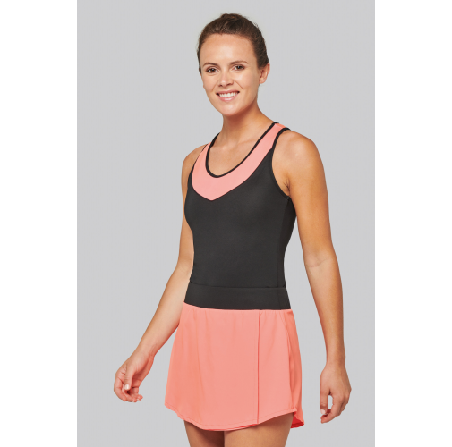 Camiseta pádel sin mangas bicolor mujer