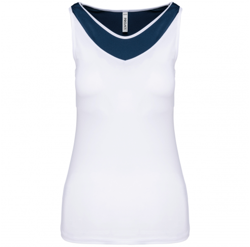 Camiseta pádel sin mangas bicolor mujer