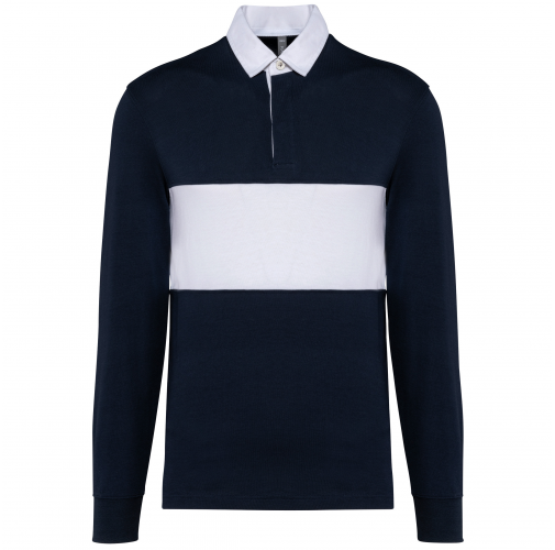 navy / white Polo rugby manga larga