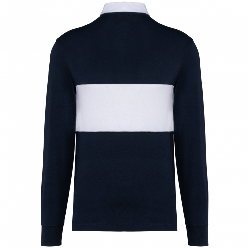 navy / white Polo rugby manga larga