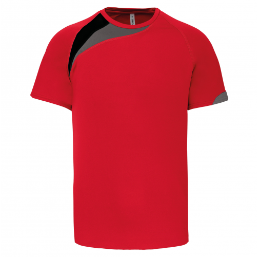 sporty red/black/storm grey Camiseta equipaciones manga corta niños