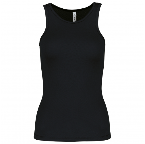 black Camiseta de deporte tirantes mujer