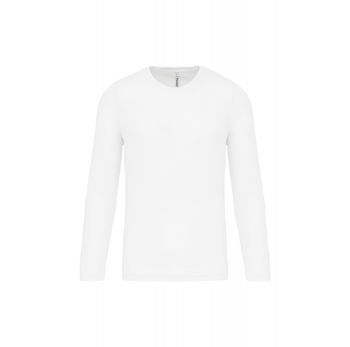 white Camiseta de deporte manga larga hombre