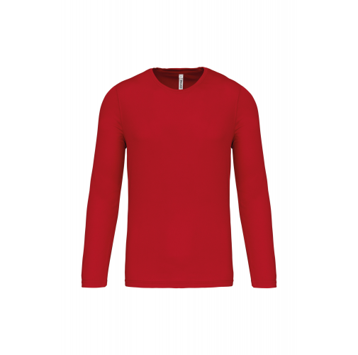 red Camiseta de deporte manga larga hombre