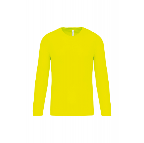 fluorescent yellow Camiseta de deporte manga larga hombre