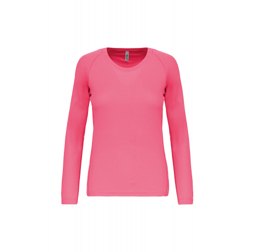 fluorescent pink Camiseta de deporte manga larga mujer