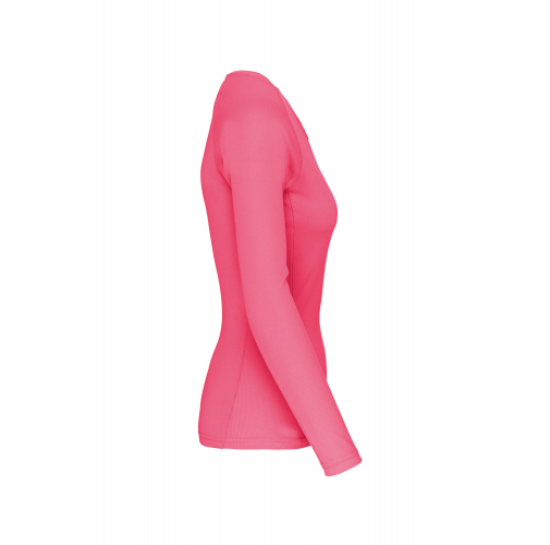 fluorescent pink Camiseta de deporte manga larga mujer