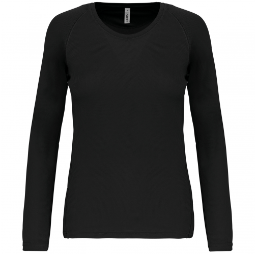 black Camiseta de deporte manga larga mujer