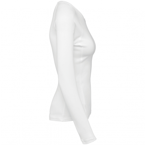 white Camiseta de deporte manga larga mujer
