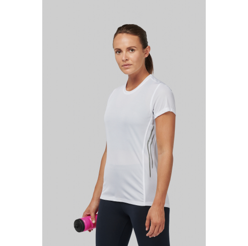 Camiseta de deporte bimaterial manga corta mujer