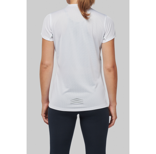 Camiseta de deporte bimaterial manga corta mujer