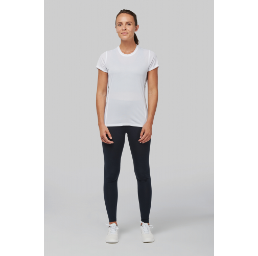 Camiseta de deporte bimaterial manga corta mujer