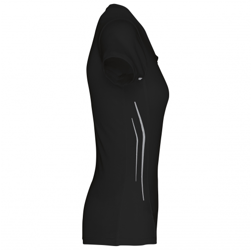black / silver Camiseta de deporte bimaterial manga corta mujer