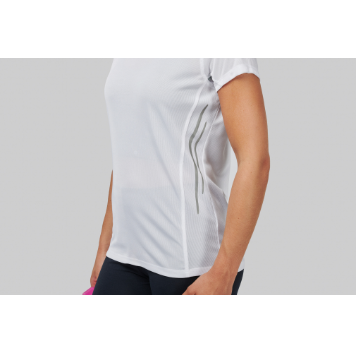 Camiseta de deporte bimaterial manga corta mujer