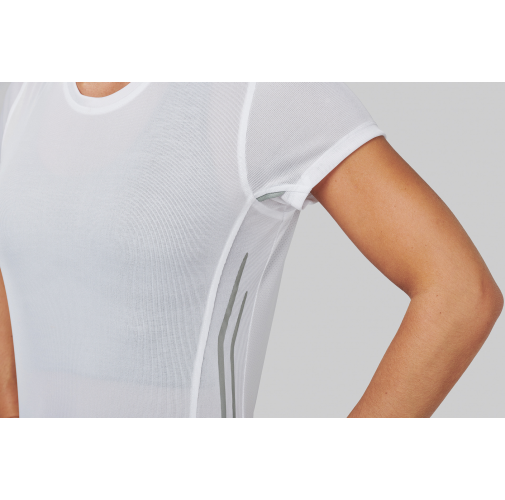 Camiseta de deporte bimaterial manga corta mujer