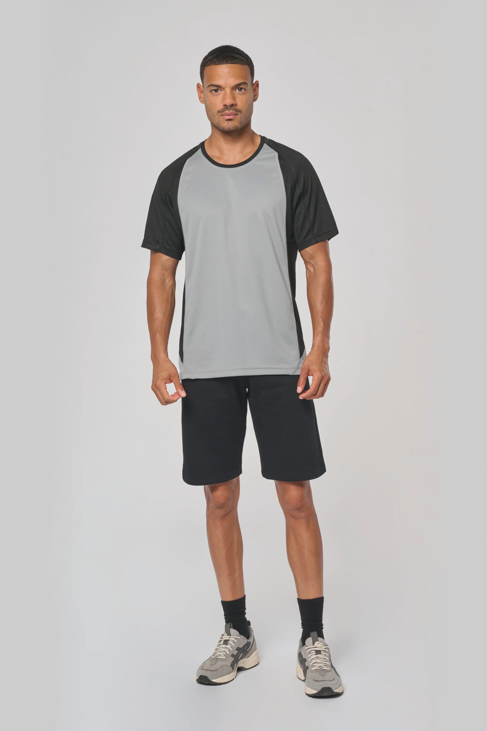 Camiseta deporte bicolor manga corta unisex