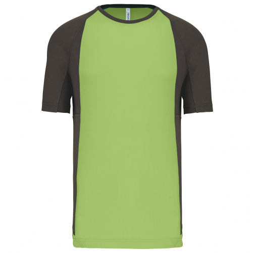 Camiseta deportiva bicolor manga corta unisex