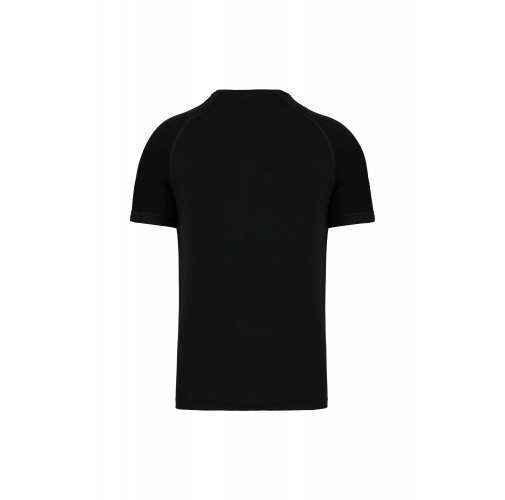 black Camiseta de deporte cuello de pico hombre