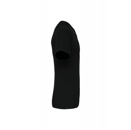 black Camiseta de deporte cuello de pico hombre