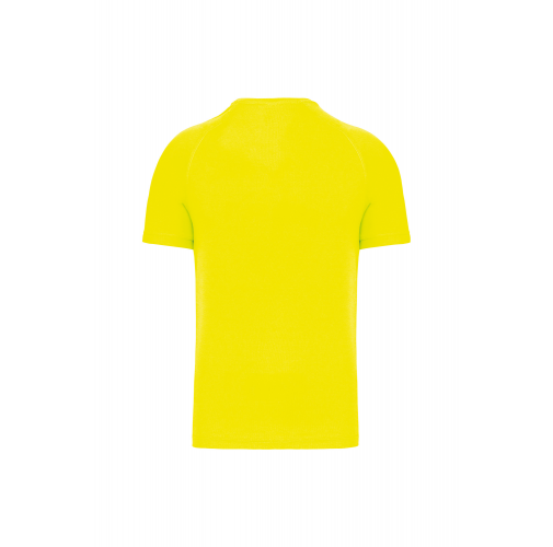 fluorescent yellow Camiseta de deporte cuello de pico hombre