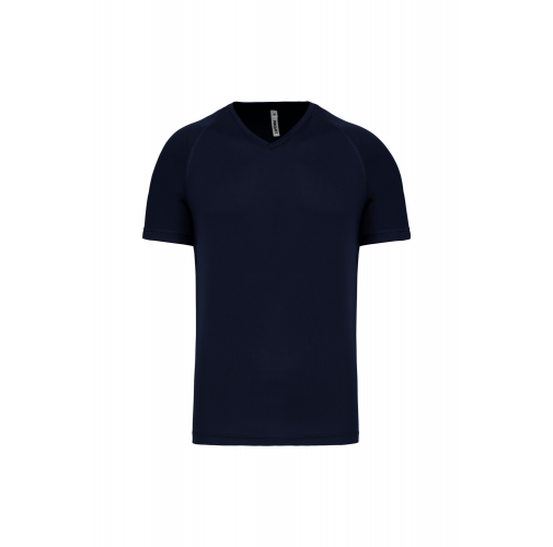 sporty navy Camiseta de deporte cuello de pico hombre