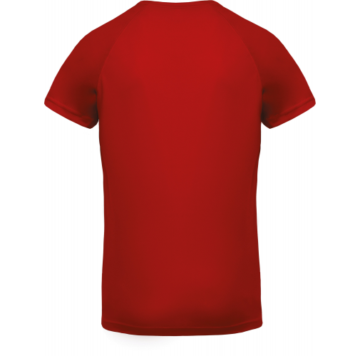red Camiseta de deporte cuello de pico hombre