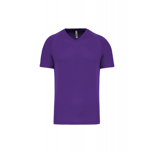 violet Camiseta de deporte cuello de pico hombre