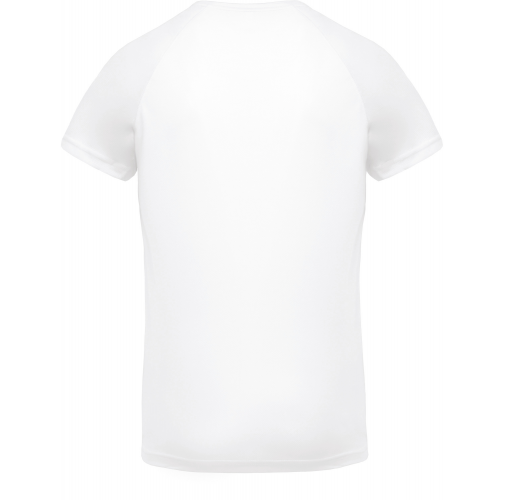 white Camiseta de deporte cuello de pico hombre