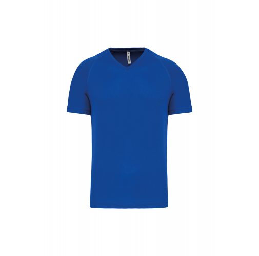 sporty royal blue Camiseta de deporte cuello de pico hombre